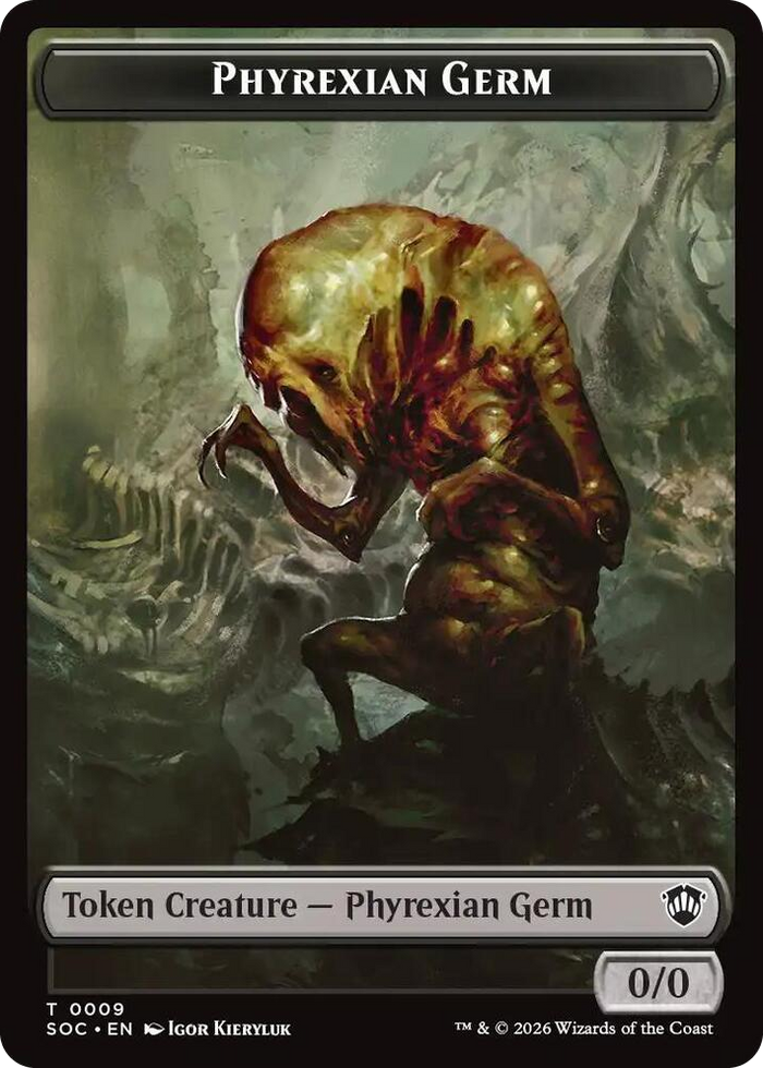 Phyrexian Germ // Thopter Double-Sided Token #9 T - Commander: Secrets of Strixhaven Pokemon card