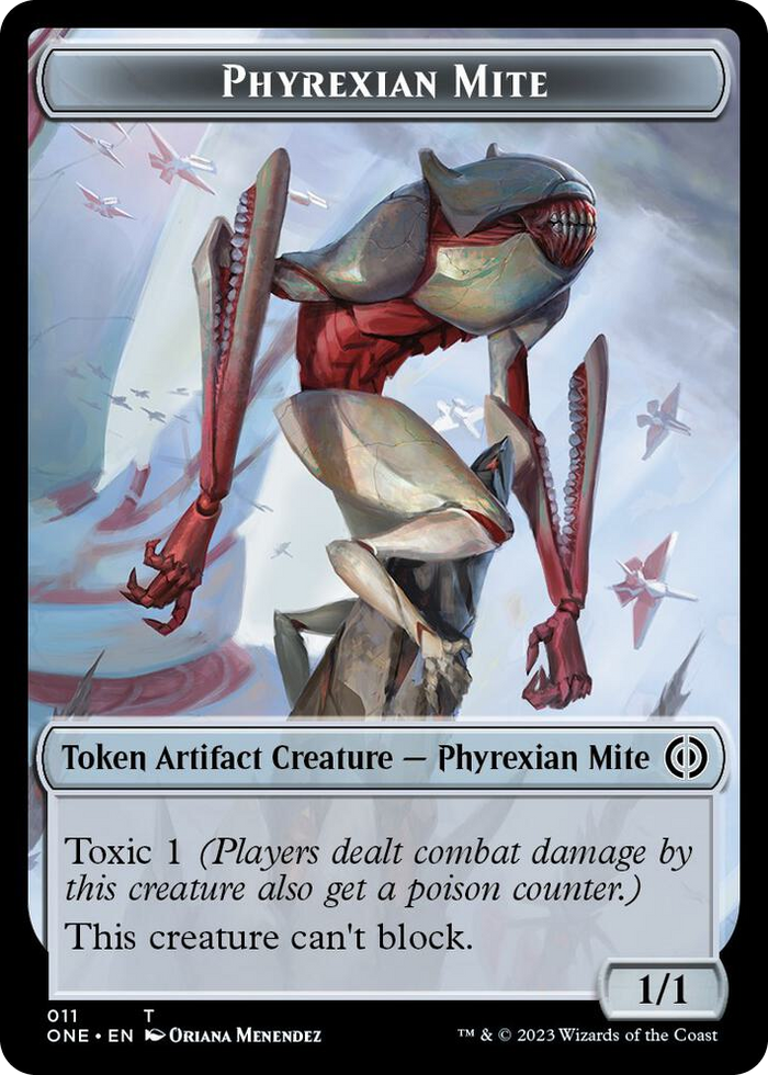 Phyrexian Mite (011) // Samurai Double-Sided Token #11 T - Phyrexia: All Will Be One Pokemon card