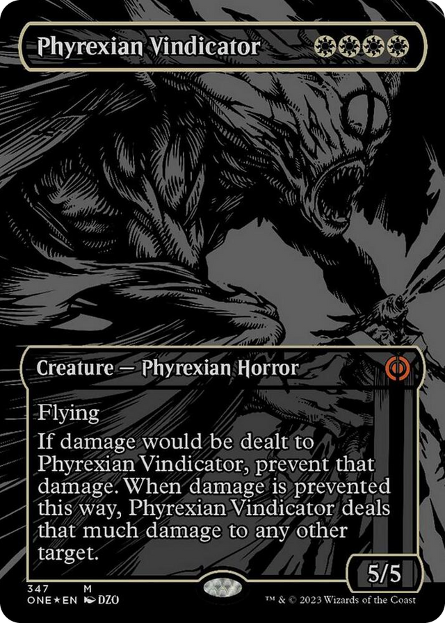 0347 Phyrexian Vindicator (Oil Slick Raised Foil) M Phyrexia: All Will Be One