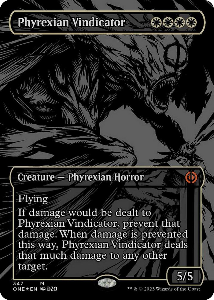 Phyrexian Vindicator (Oil Slick Raised Foil) #347 M - Phyrexia: All Will Be One Pokemon card