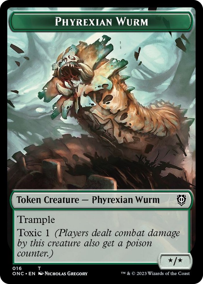 Phyrexian Wurm // Phyrexian Horror Double-Sided Token #16 T - Commander: Phyrexia: All Will Be One Pokemon card