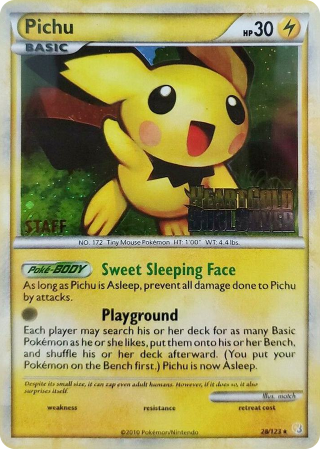 0028 Pichu - 28/123 (Prerelease) [Staff] Promo Nintendo Promos
