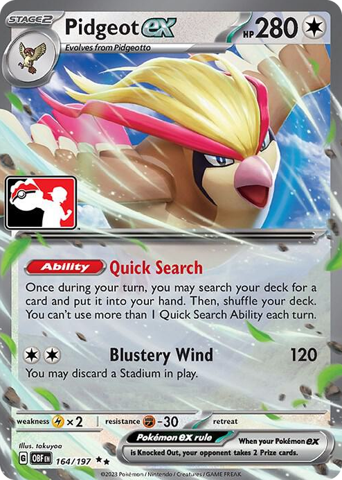 0164 Pidgeot ex Double Rare Prize Pack Series Cards