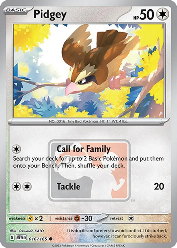 0016 Pidgey - 016/165 (League Promo) Common League & Championship Cards