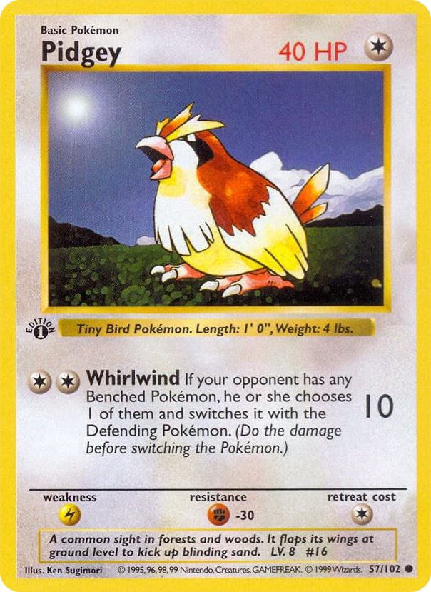 0057 Pidgey Common Base Set (Shadowless)