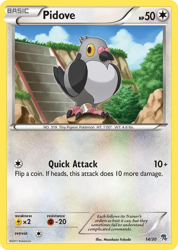0014 Pidove (#14) Common BW Trainer Kit: Excadrill & Zoroark