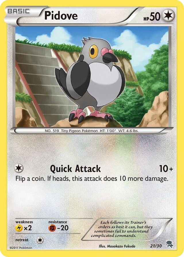 0021 Pidove (#21) Common BW Trainer Kit: Excadrill & Zoroark