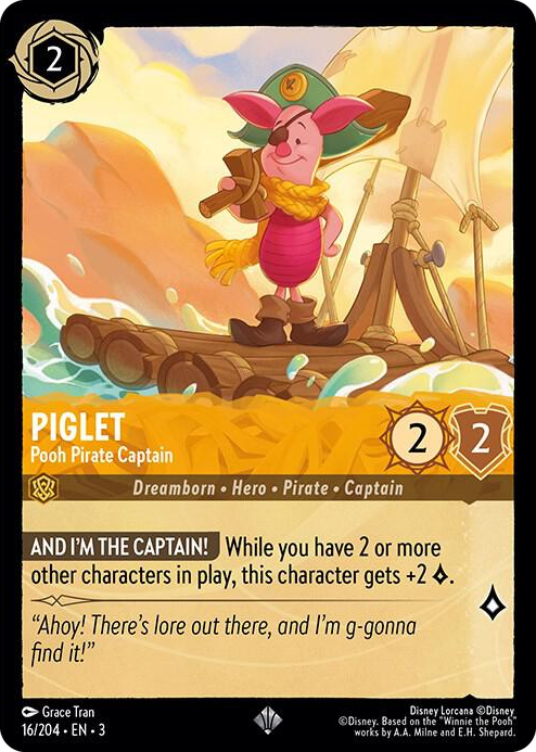 0016 Piglet - Pooh Pirate Captain Super Rare Into the Inklands