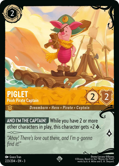 0223 Piglet - Pooh Pirate Captain (223/204) Super Rare Illumineer's Quest: Deep Trouble