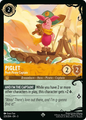 0223 Piglet - Pooh Pirate Captain (223/204) Super Rare Illumineer's Quest: Deep Trouble