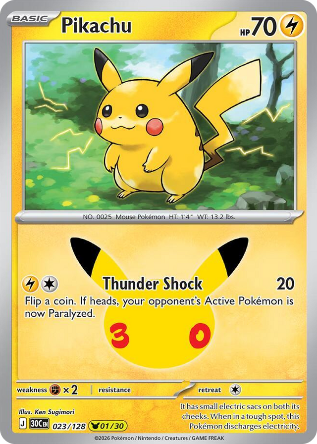 0023 Pikachu None 30th Celebration