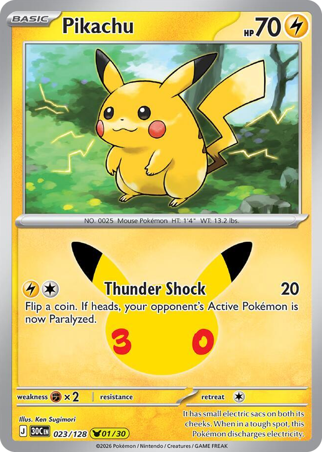 Pikachu #23 None - 30th Celebration Pokemon card
