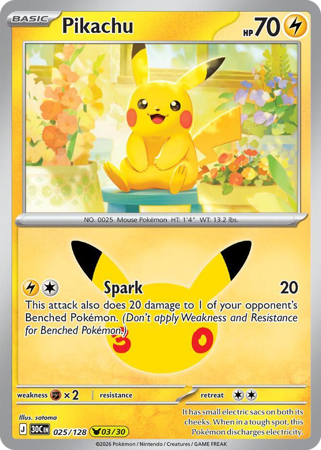 0025 Pikachu None 30th Celebration