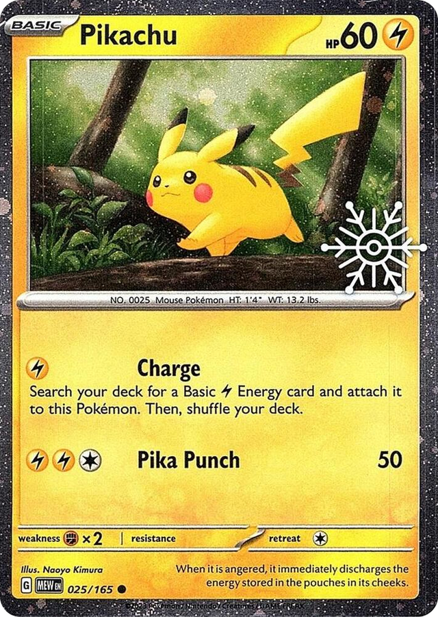 0025 Pikachu - 025/165 (Holiday Calendar) Common Miscellaneous Cards & Products