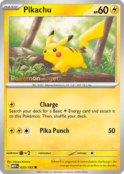 0025 Pikachu - 025/165 (Pokemon Together) Promo Miscellaneous Cards & Products