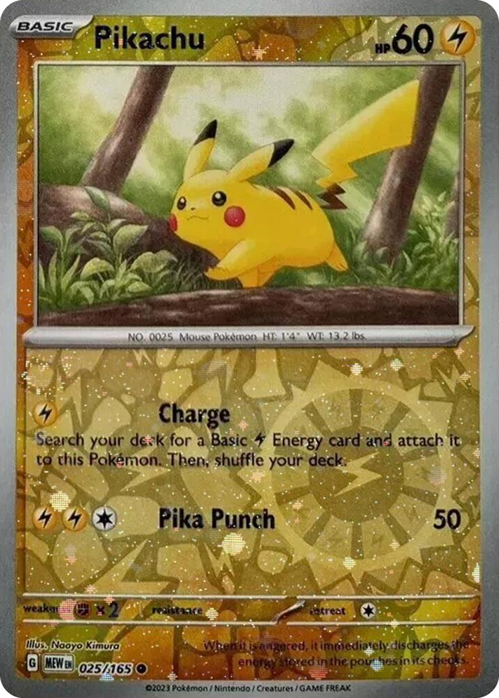 0025 Pikachu - 025/165 (Reverse Cosmos Holo) (Costco Exclusive) Common Miscellaneous Cards & Products