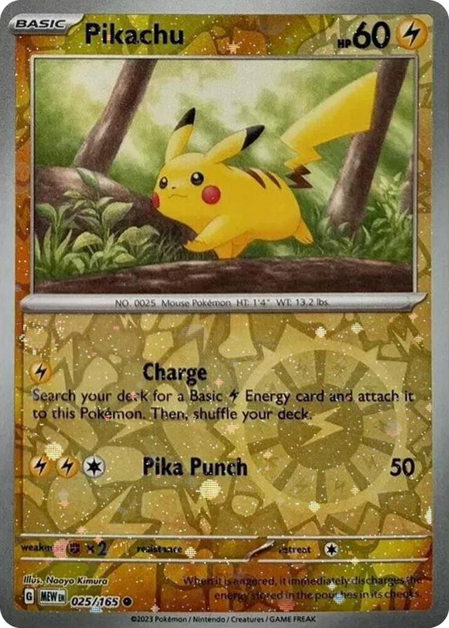 0025 Pikachu - 025/165 (Reverse Cosmos Holo) (Costco Exclusive) Common Miscellaneous Cards & Products