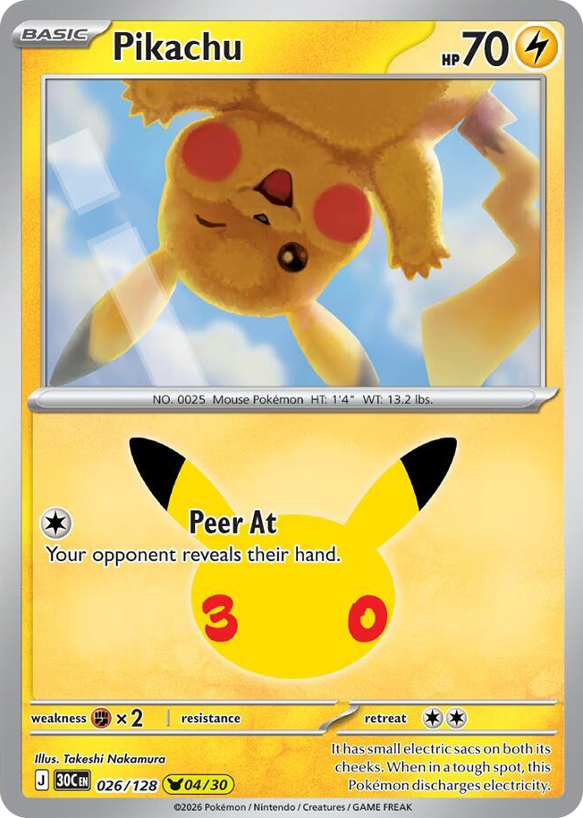 Pikachu #26 None - 30th Celebration Pokemon card