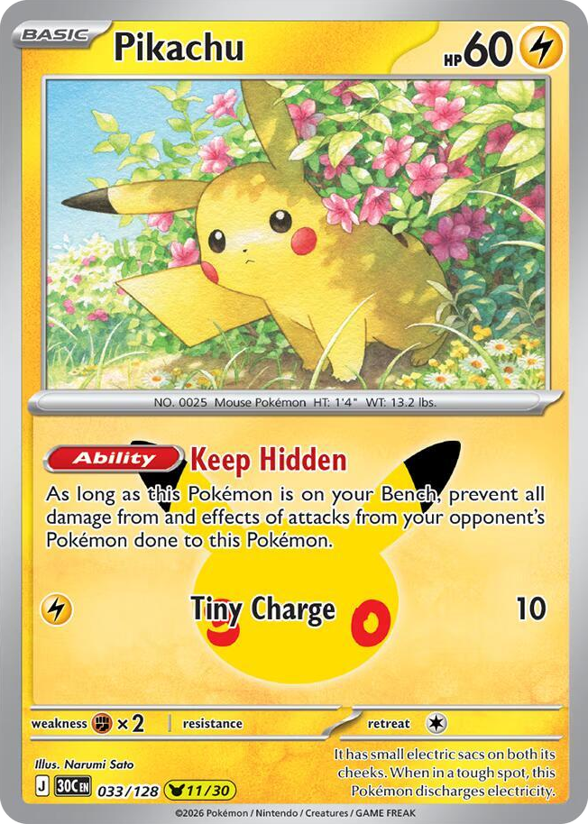 Pikachu #33 None - 30th Celebration Pokemon card