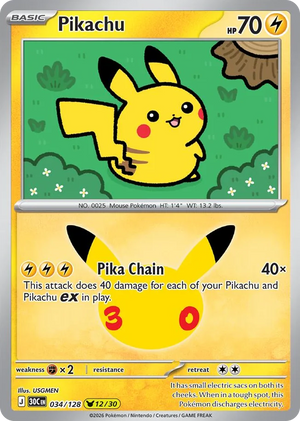 0034 Pikachu (USGMEN) 30th Celebration