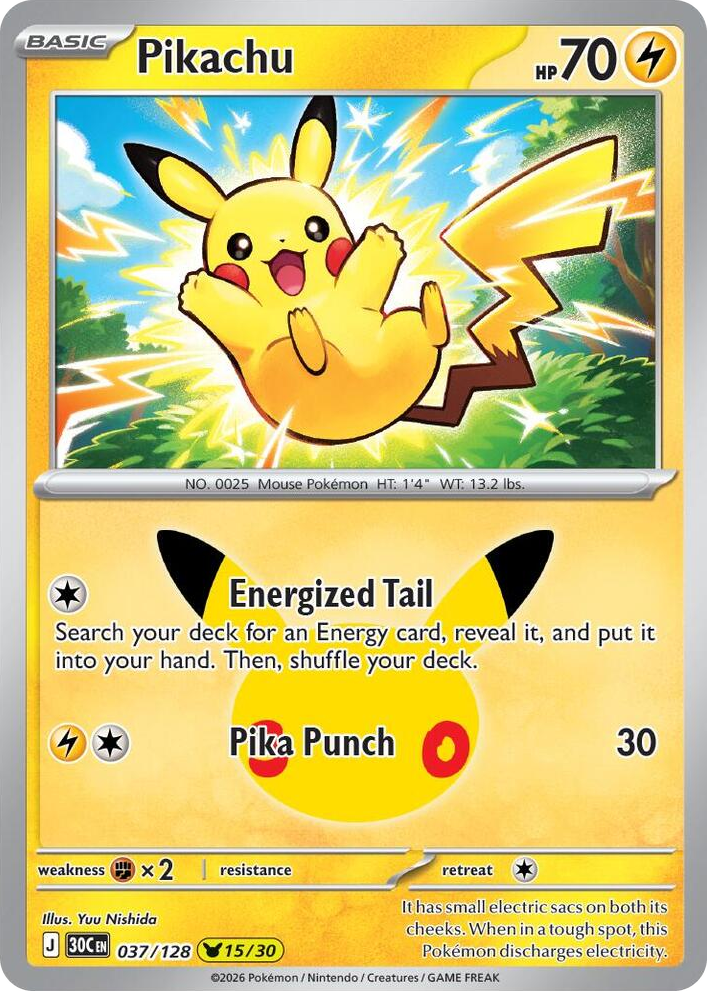 0037 Pikachu None 30th Celebration