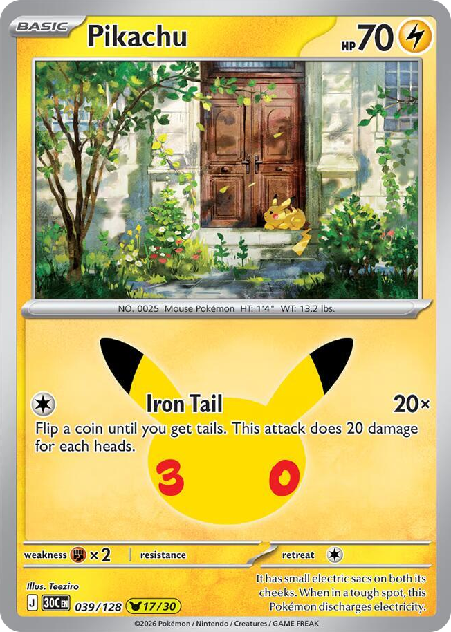 Pikachu #39 None - 30th Celebration Pokemon card