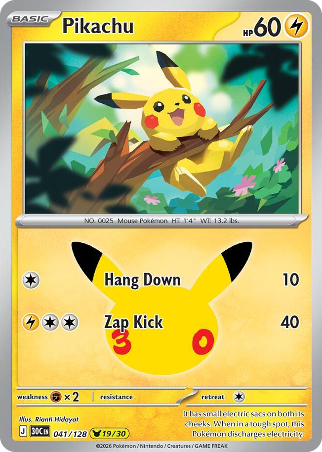 Pikachu #41 None - 30th Celebration Pokemon card