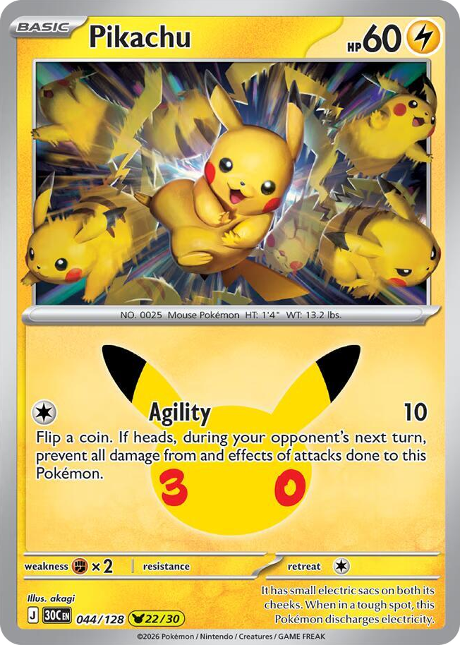 Pikachu #44 None - 30th Celebration Pokemon card