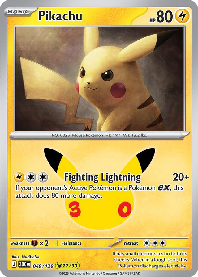 0049 Pikachu None 30th Celebration