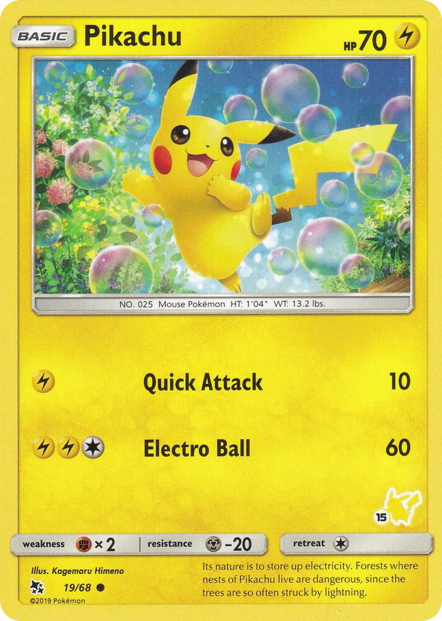 0019 Pikachu - 19/68 (#15 Pikachu Stamped) Promo Battle Academy