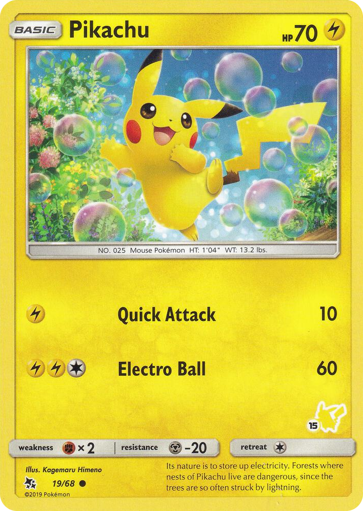 0019 Pikachu - 19/68 (#15 Pikachu Stamped) Promo Battle Academy
