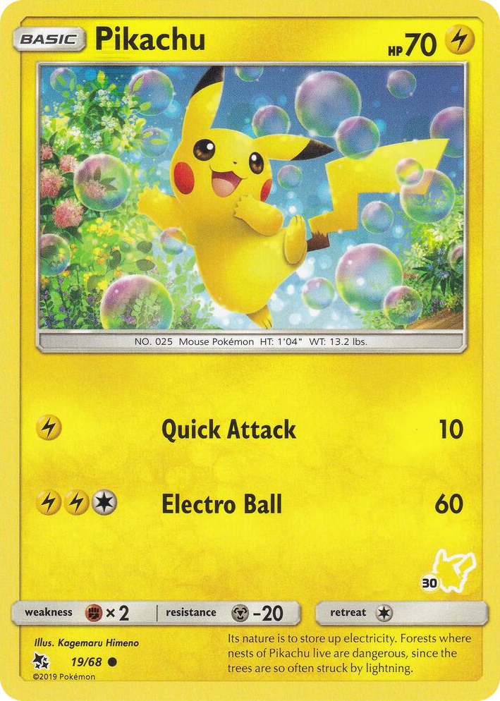 0019 Pikachu - 19/68 (#30 Pikachu Stamped) Promo Battle Academy