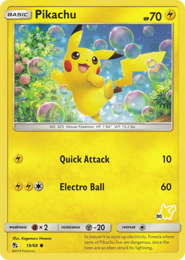 0019 Pikachu - 19/68 (#30 Pikachu Stamped) Promo Battle Academy