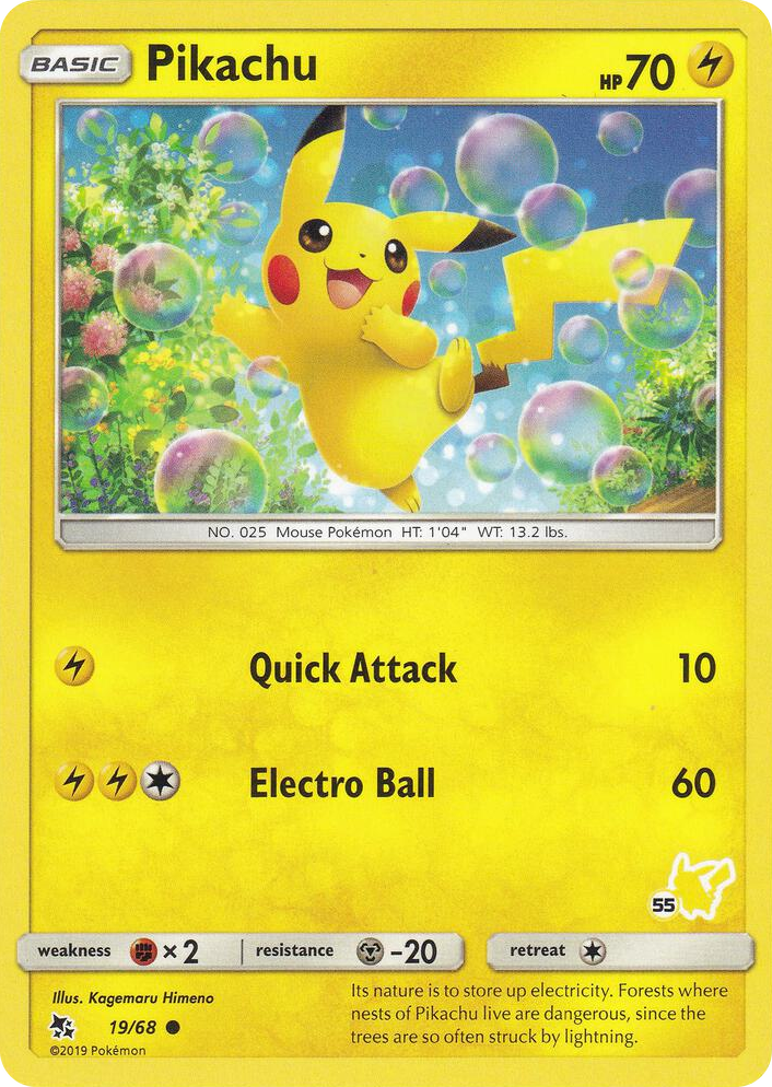 0019 Pikachu - 19/68 (#55 Pikachu Stamped) Promo Battle Academy