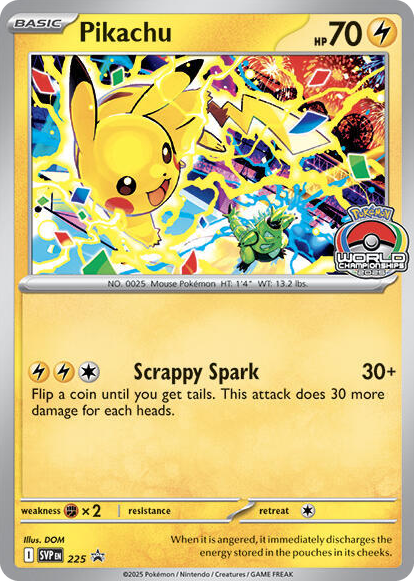 0225 Pikachu - 225 (World Championship 2025) Promo Scarlet & Violet Promo Cards