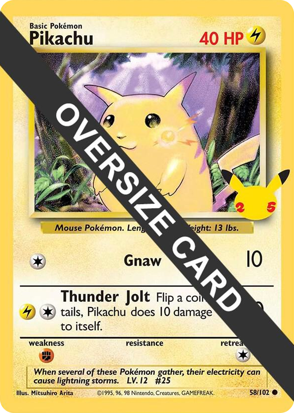 0058 Pikachu - 58/102 (25th Anniversary) Promo Jumbo Cards