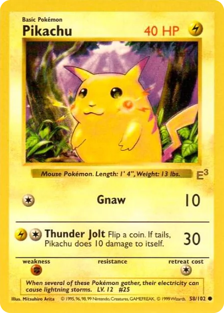 0058 Pikachu - 58/102 (E3 Stamped with Red Cheeks) Promo Miscellaneous Cards & Products