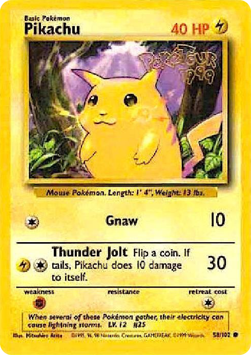 0058 Pikachu - 58/102 (PokeTour 1999) Promo Miscellaneous Cards & Products