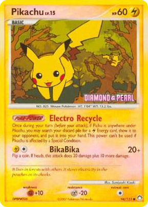 0094 Pikachu - 94/123 (Diamond & Pearl) Promo Burger King Promos