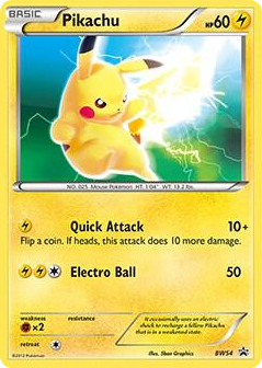 BW054 Pikachu - BW54 Rare Black and White Promos