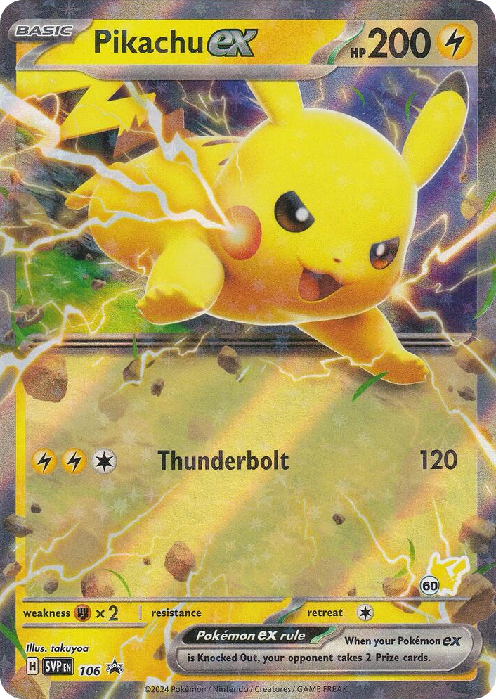 0106 Pikachu ex (Pikachu 60) Holo Rare Battle Academy 2024