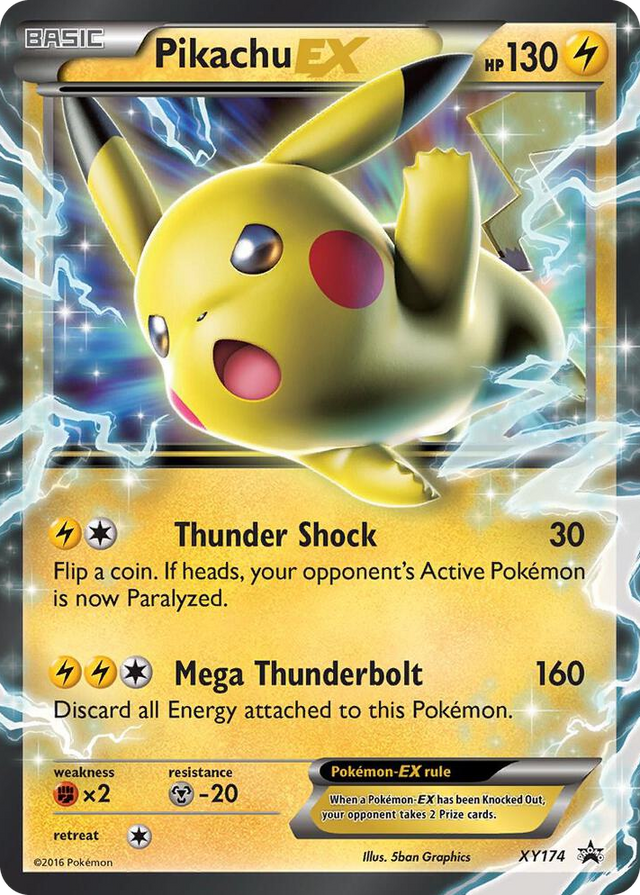 XY174 Pikachu EX - XY174 Promo Jumbo Cards