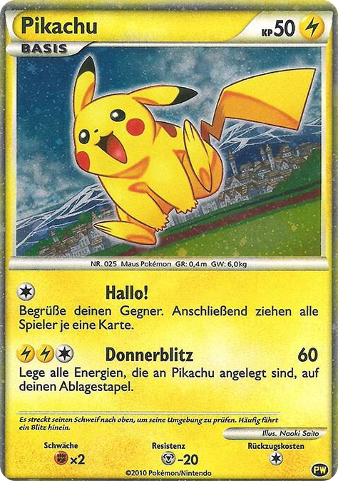 PW006 Pikachu (German) Promo Pikachu World Collection Promos