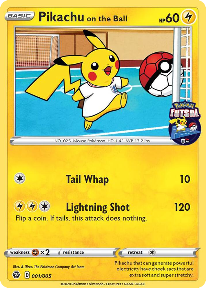 0001 Pikachu on the Ball - 001/005 (Pokemon Futsal) Promo Miscellaneous Cards & Products