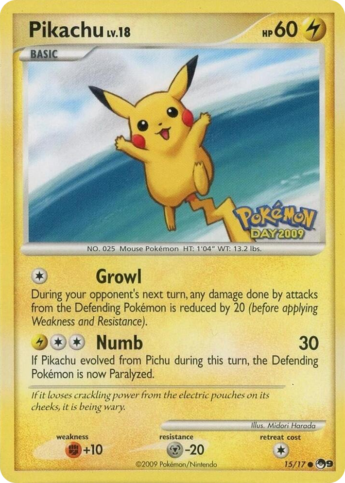 0015 Pikachu (Pokemon Day 2009) Common POP Series 9