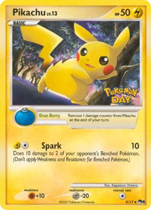 0009 Pikachu (Pokemon Day Stamped) Common POP Series 6