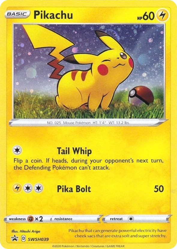 0039 Pikachu - SWSH039 Promo Sword & Shield Promo Cards
