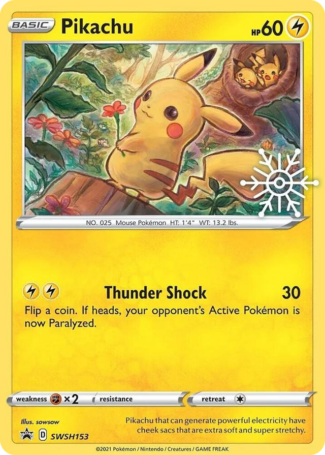 0153 Pikachu - SWSH153 (Holiday Calendar) Promo Sword & Shield Promo Cards