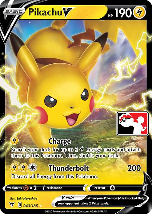 0043 Pikachu V Ultra Rare Prize Pack Series Cards