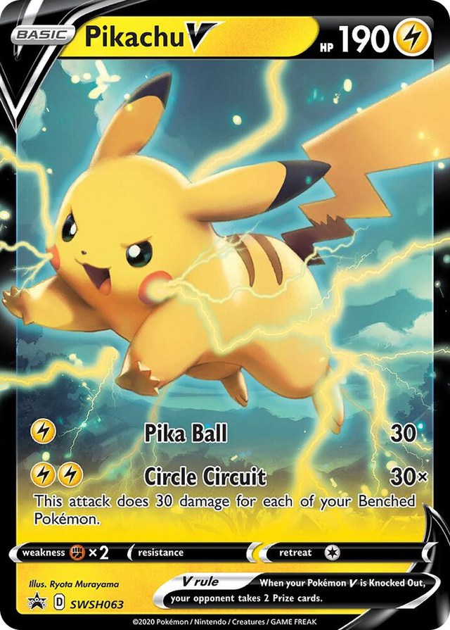 0063 Pikachu V - SWSH063 Promo Sword & Shield Promo Cards